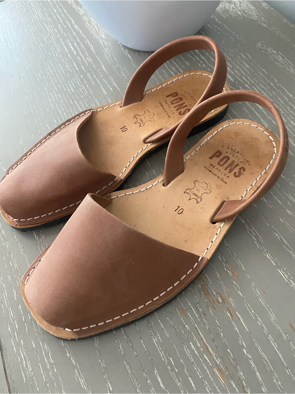 Pons Brown Leather Women’s Slingback Sandals - Picture 4 of 6